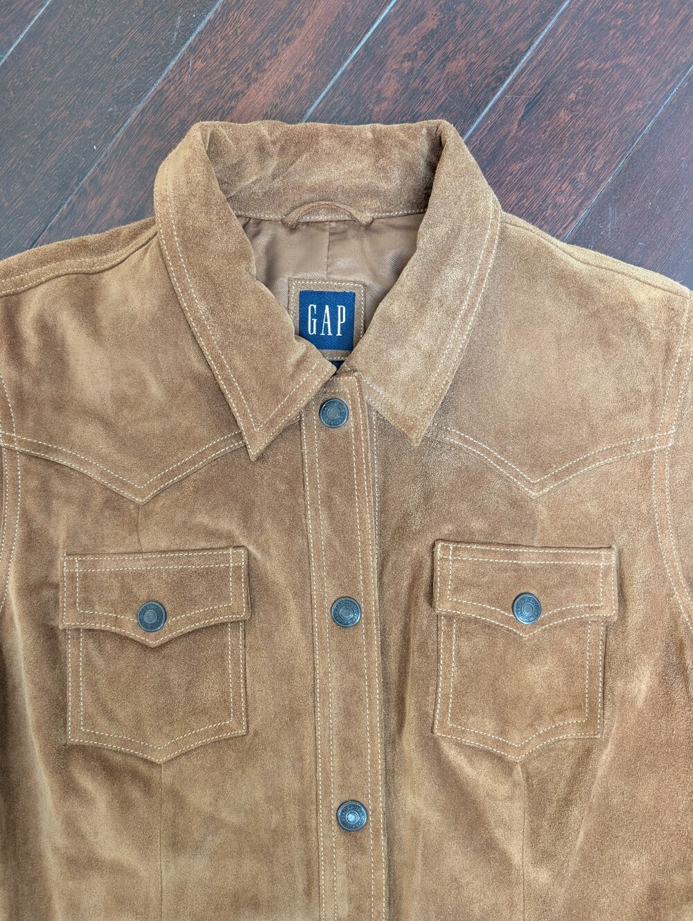 Vintage Gap 100% Suede Jacket - Dark Camel